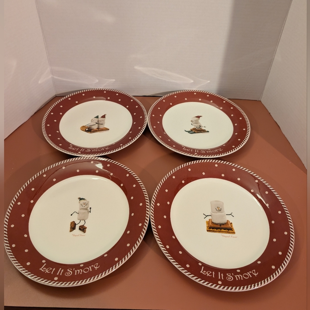 Nikko The Original S'Mores Christmas Snack/Dessert/Salad Plates - 8 Inches